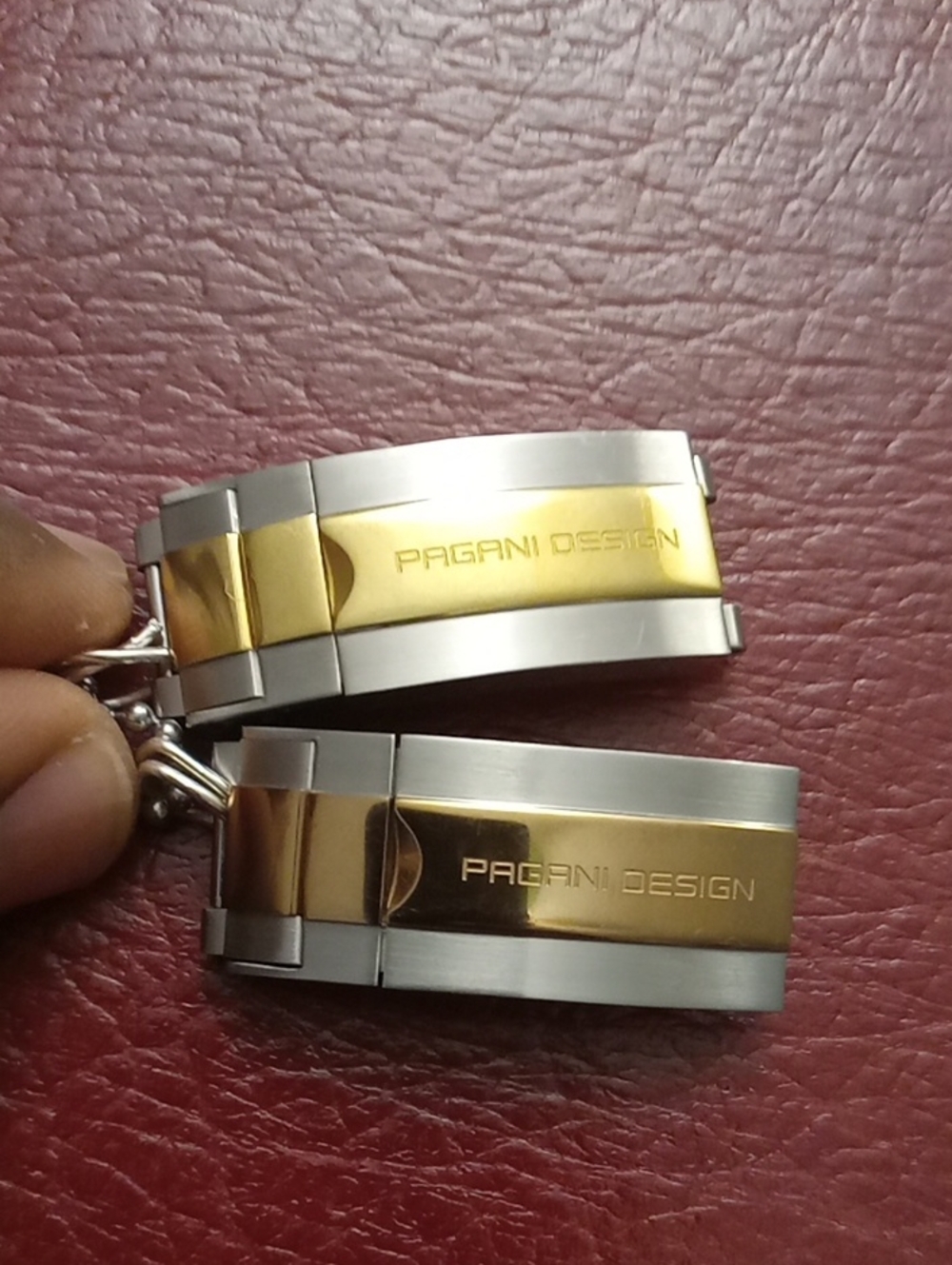 Pagani Design Two-Tone Gold & Silver Men’s Watch Bracelet Clasp